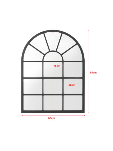 Стенно огледало Villalago черно, мат []