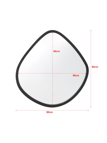 Стенно огледало Galatone черен, мат 64x60cm []