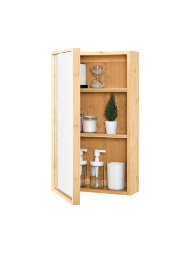 Огледален шкаф Ikorfat 60,5 x 35 x 14 см естествен бамбук []