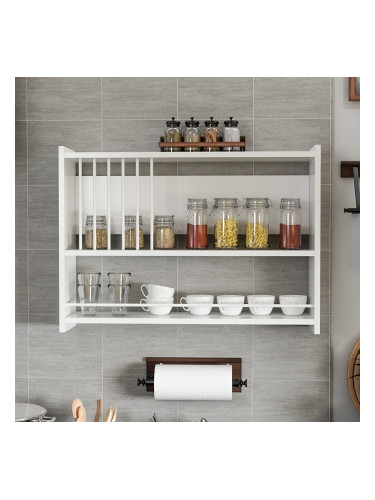 Стенен рафт Helsingør с 3 рафта бял []