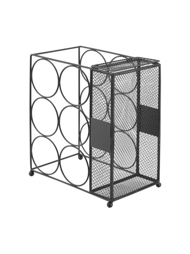 Поставка за вино Drangedal за 6 бутилки с мрежест контейнер []