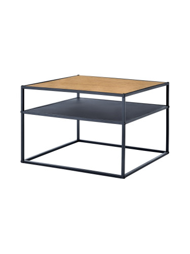 Помощна масичка Quinisut 40 x 55 x 55 cm вид дърво/черно []