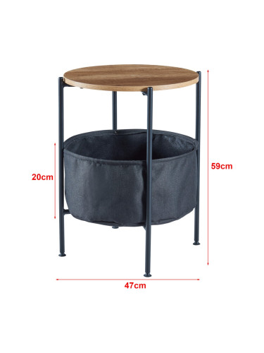 Помощна маса Suonenjoki 59x47cm черен / вид на орех []