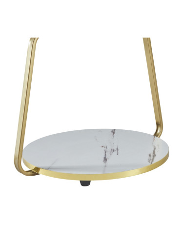 Помощна маса Sipoo 74x46x37cm мраморна визия бяло / мраморна визия черна []