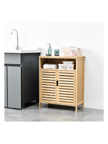 Бамбуков шкаф за баня Eslöv 81x65,5x31 см []