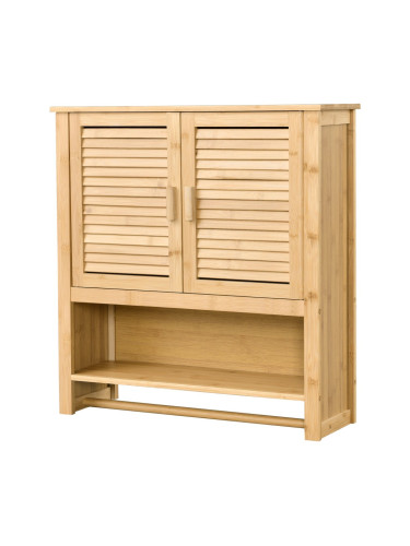 Шкаф за баня Tyresö стенен шкаф бамбук 66 x 62 x 20 cm []