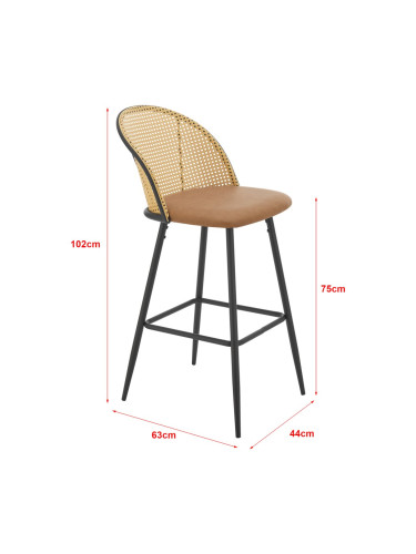 Комплект бар столове Gausdal от 2 кафяви / черни []