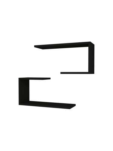 Комплект стенен рафт Årslev 2 части. 27 x 60 x 20 см до прибл. 5 кг черен []