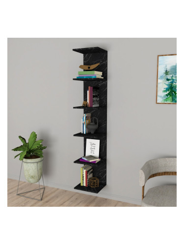 Стенен рафт Surahammar 180x34.5x30cm мрамор черен []