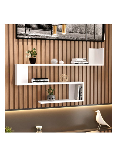 Стенен рафт Kitee 120 x 14,5 x 71,5 cm бял []