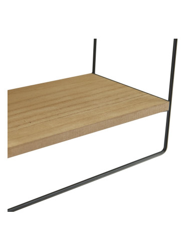 Стенен рафт Skovbo с 3 рафта черен/дървен цвят []