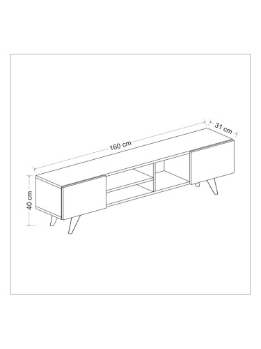 ТВ маса Assens 40x160x31см дъб / черен []