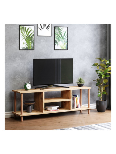 Стойка за телевизор Ærøskøbing с 2 отделения за съхранение 43 x 120 x 29 см вид на дърво []