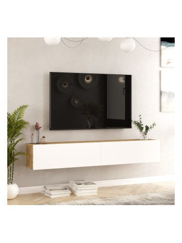 ТВ маса Lapinlahti 180 x 31,5 x 29,5 cm рустик дъб/бял []