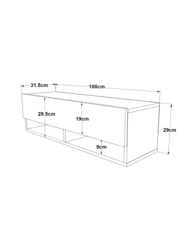 ТВ маса Laitila 100x31.5x29.5cm рустик дъб/антрацит []