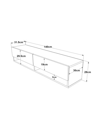 ТВ маса Laitila 140x31.5x29.5cm рустик дъб []