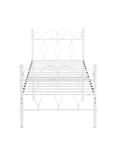 Метално легло Abolda 90x200см двойно легло до 200кг бяло