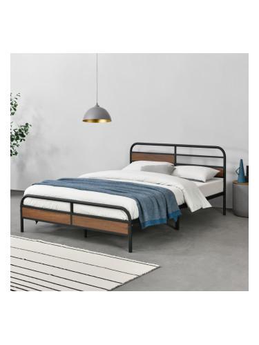 Метално легло Aarau 140x200 см черно
