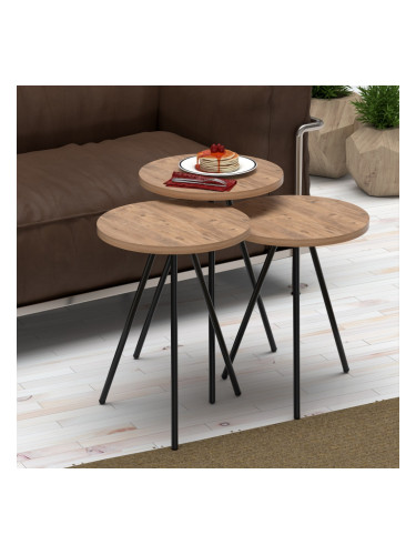 Маса за гнездене Ølgod комплект от 3 цвята дърво []