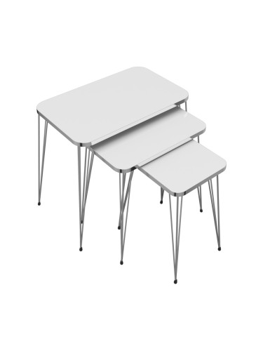 Комплект маса за гнездене Samsø от 3 бели []