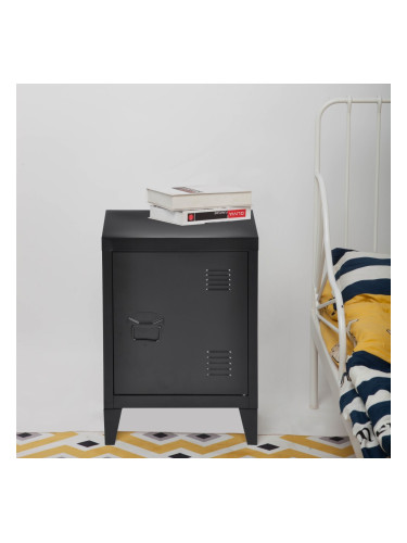 Нощно шкафче Inari дръжка лява стомана черна []