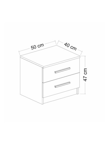 Нощно шкафче Fanø с 2 чекмеджета антрацит []
