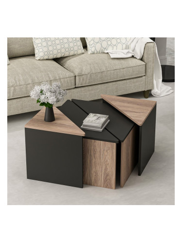 Холна маса Frederikshavn 4 части вид дъб / черно []