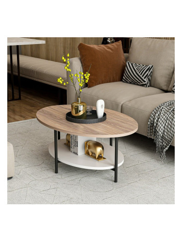 Холна маса Fredericia с долен рафт дъб / бяло []