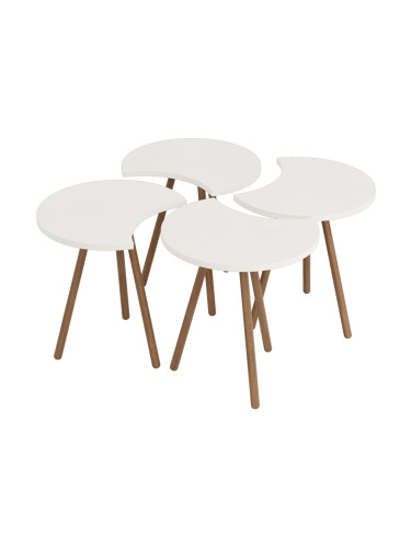 Холна маса Højer в комплект от 4 48 x 45 x 32 cm бяла []