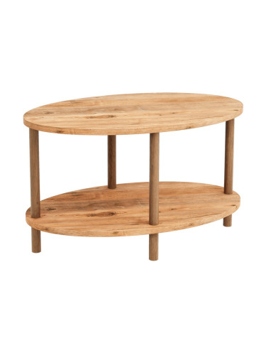 Маса за кафе Højreby с долен рафт 43 x 70 x 44 cm овална визия на дърво []