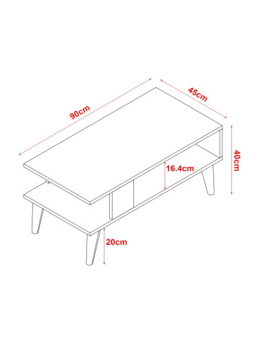 Холна маса Lycksele 40x90x45 см дъб вид / бяло []