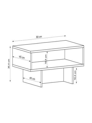 Холна маса Mjölby 36,4x80x45 см бял / черен мрамор []