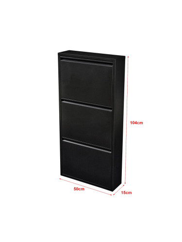 Самосвал за обувки Sokndal с 3 накланящи се отделения черен []