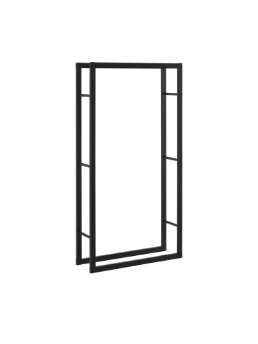 Стелаж за дърва Täby стомана 80x25x150 см черен []
