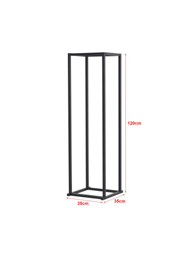 Стелаж за дърва Tibro стомана 35x35x120 см черен []