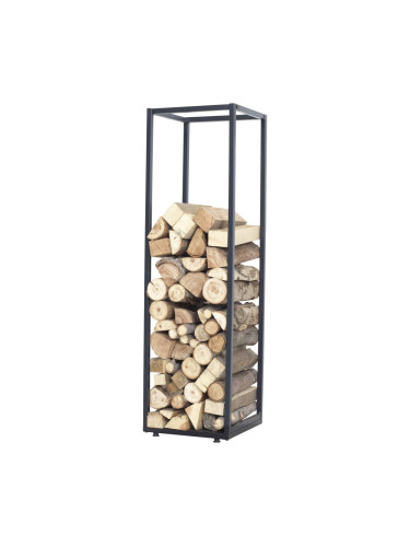 Стелаж за дърва Tornved стомана 35x35x120 см черен []