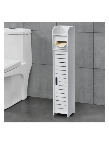 Поставка за тоалетна хартия Leoben 80x15x15 см шкаф WPC бял []