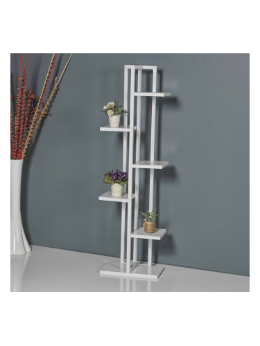 Рафт за растения Tohmajärvi метал 120x34x21cm бял []