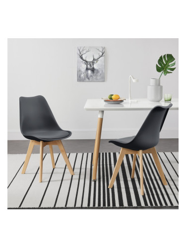 Комплект 4 трапезни стола Fläten 81x49 см сиви