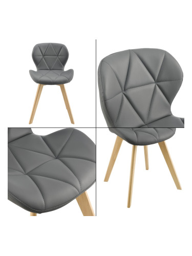 Комплект трапезарни столове Älmhult 6 81x57 см изкуствена кожа сиво