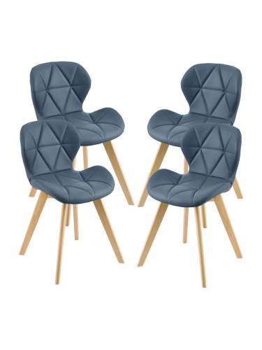 Комплект трапезарни столове Älmhult 4 81x57 см еко кожа син