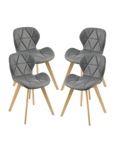 Älmhult Комплект трапезарни столове 4 81x57 см изкуствена кожа сиво