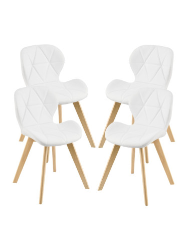 Комплект трапезарни столове Älmhult 4 бр. 81x57 см бяла еко кожа