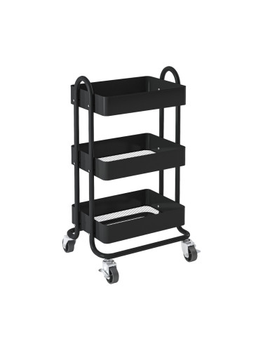 Pyhäntä кухненска количка с 3 нива черна []