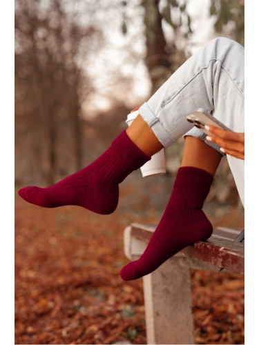 Milena Дамски Вълнени Чорапи Бордо
