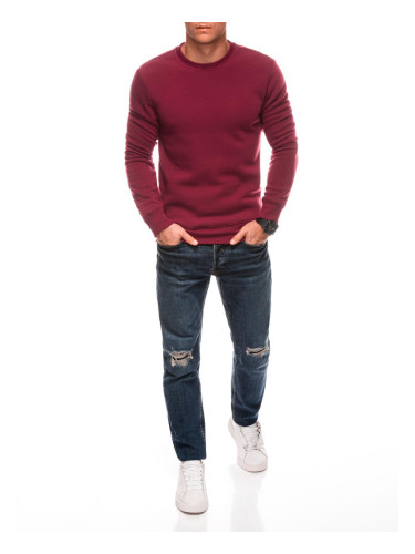 Edoti BASIC men's uniform round neck sweatshirt - maroon