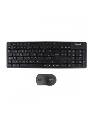 Клавиатура с мишка iggual WMK-BUSINESS2 Черен Испанска Qwerty