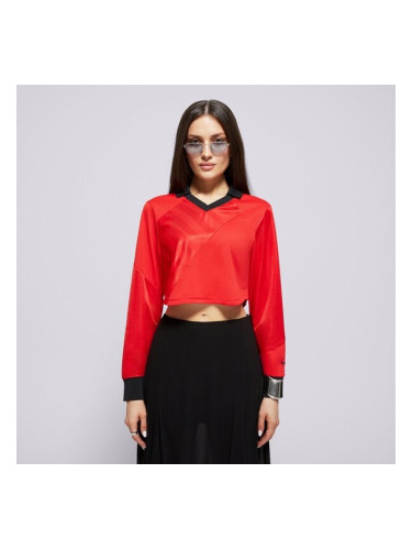 Nike Тениска W Nsw Street Ls Crop Jrsy дамски Дрехи Тениски HF9507-657 Червен
