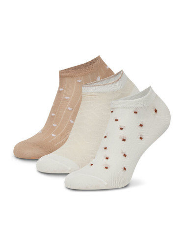 Nine West Къси чорапи KR_NW_FRESITA_Z_SS25 (3 PACK) Бежов