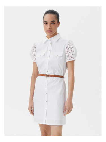 Fracomina Рокля тип риза FR25SD1009W682V8 Бял Slim Fit